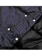 Oboustranná černá dlouhá bunda s kapucí (P22-6635-1)