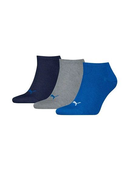 Ponožky Puma Sneaker Plain, balení po 3 kusech, tmavě modré, šedé, modré 938624 12