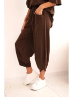 Komplet bavlněný tričko + kalhoty hnědý Komplet bavlněný tričko + kalhoty hnědý
