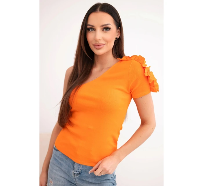 Dámská bavlněná blůza na jedno rameno s volánkem model 21772730 - K-Fashion