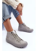 Dámské Tenisky Big Star Vysoké Zateplené Šedé GG274070 Dámské Tenisky Big Star Vysoké Zateplené Šedé GG274070