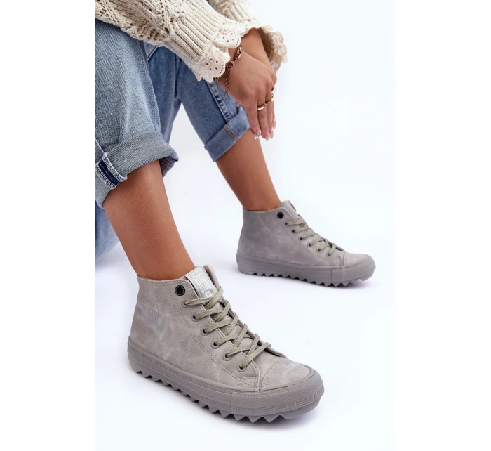 Dámské Tenisky Big Star Vysoké Zateplené Šedé GG274070 Dámské Tenisky Big Star Vysoké Zateplené Šedé GG274070