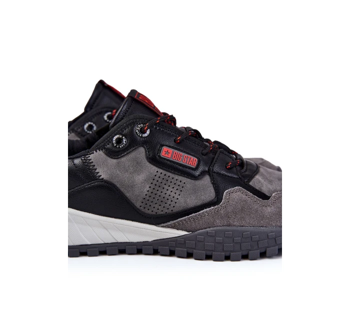 Pánská klasická sportovní obuv Memory Foam Big Star KK174271 šedá Pánská klasická sportovní obuv Memory Foam Big Star KK174271 šedá