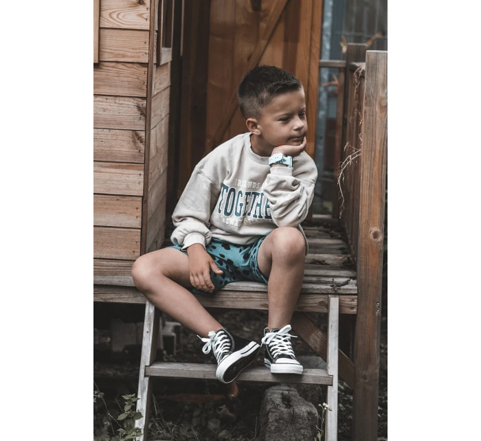 Dětské kožené vysoké tenisky Černe a bíle Marney Dětské kožené vysoké tenisky Černe a bíle Marney