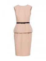 S427 Peplum šaty - béžové S427 Peplum šaty - béžové