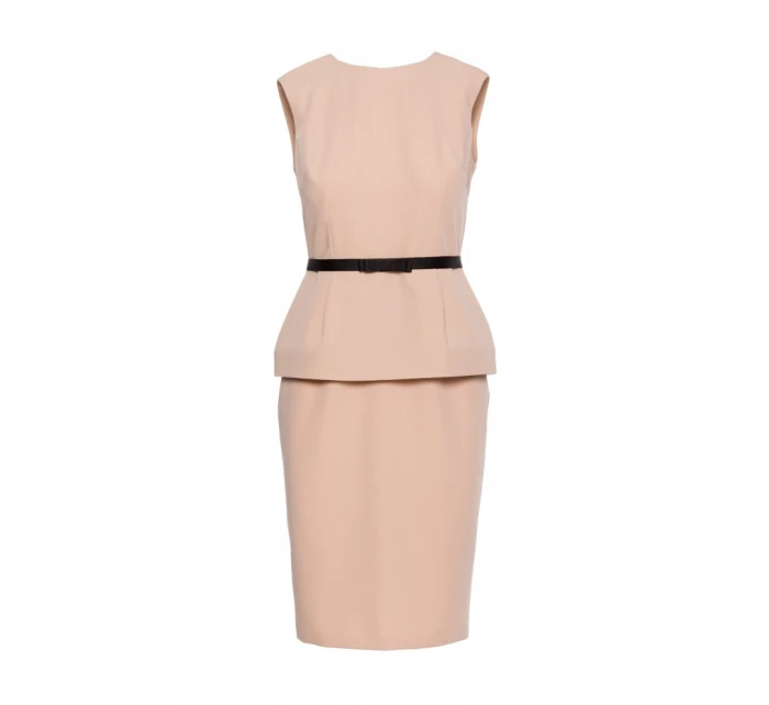 S427 Peplum šaty - béžové S427 Peplum šaty - béžové