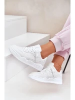 Dámské sportovní tenisky z eko kůže – bílé
