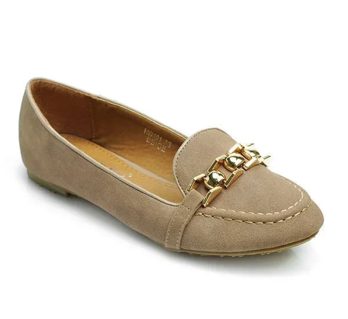 Skvělé hnědé baleríny se zlatým řetízkem