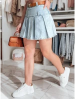 Džínová mini sukně s páskem BLUETTA modrá FashionStreet CY0505