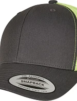Flexfit 6606/6606T 6 panelová vintage kšiltovka "Trucker" 55.6606 charcoal/neon green