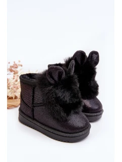 Dětské zimní botky s kožešinou a ušima Černé Betty