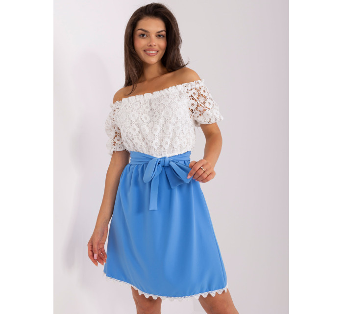 Sukienka LK SK 506319.34P biało niebieski