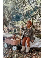 Dívčí teplé sněhule s mašlemi Béžove Meriva