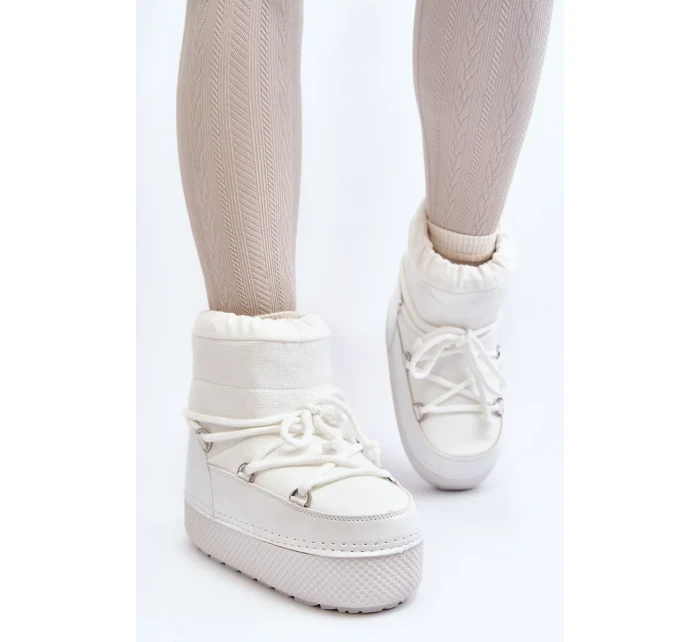 Dámské sněhule se šněrováním bílé Toolsa