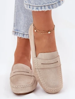 Dámské mokasíny z broušené kůže Big Star – béžové