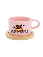NERUŠIT, MŮŽU BOUCHNOUT. - růžový hrníček makronka 200 ml NERUŠIT, MŮŽU BOUCHNOUT. - růžový hrníček makronka 200 ml