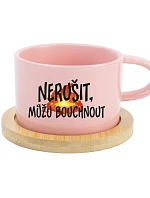NERUŠIT, MŮŽU BOUCHNOUT. - růžový hrníček makronka 200 ml