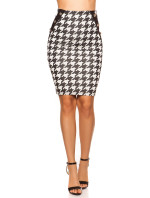 Sexy KouCla pencil skirt in houndstooth pattern