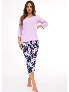 Dámské pyžamo model 22032241 Natalie 2 7/8 lila - Cornette