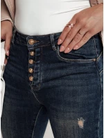 DENIMORI dámské džínové kalhoty s odřením modré FashionStreet UY2210