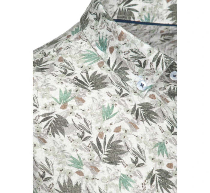 Pánská květinová bílá košile FashionStreet DX2633