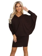 model 21481269 Pohodlné šaty s dlouhými rukávy čokoládové - numoco model 21481269 Pohodlné šaty s dlouhými rukávy čokoládové - numoco