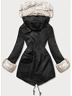 Parka s kožešinovou podšívkou černá (5M3187-392)