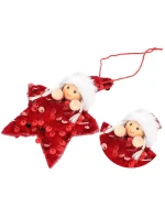 SADA PŘÍVĚSKŮ 3 KS HVĚZDIČKY PRO PANENKY FLITRY ČERVENÁ