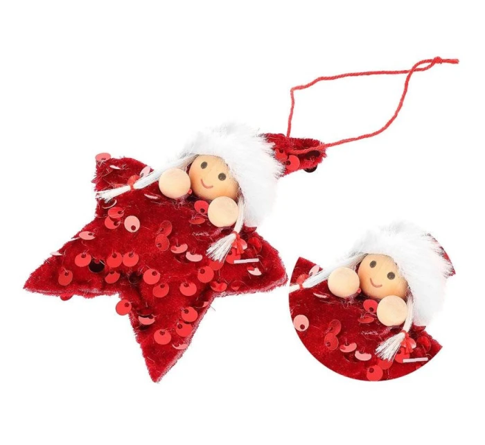 SADA PŘÍVĚSKŮ 3 KS HVĚZDIČKY PRO PANENKY FLITRY ČERVENÁ