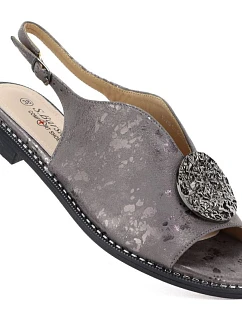 Dámské ploché sandály s cínovou ozdobou S.Barski 61-6035