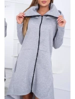Zateplené šaty s delšími boky šedé Zateplené šaty s delšími boky šedé