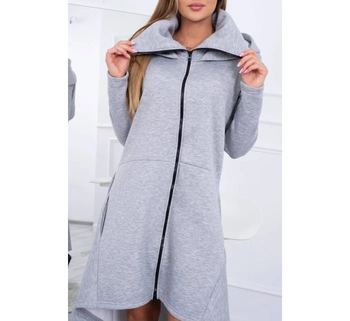 Zateplené šaty s delšími boky šedé Zateplené šaty s delšími boky šedé