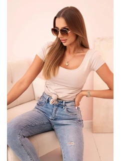 Dámská klasická bavlněná blůza s krátkým rukávem modrá