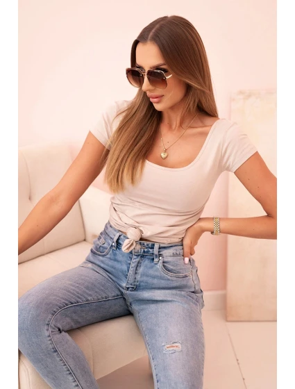 Dámská klasická bavlněná blůza s krátkým rukávem modrá