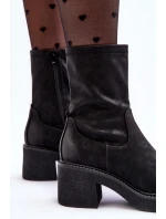 Botky Dámské Na Masivním Podpatku Černé Tozanna