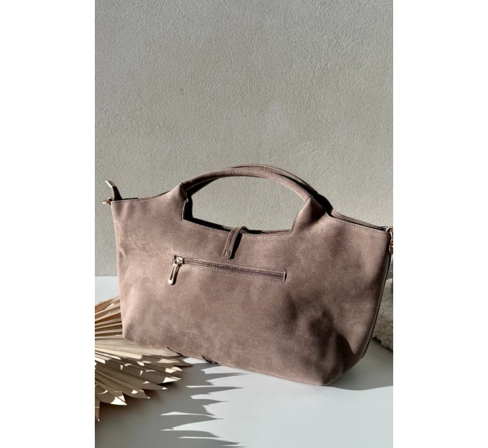 Taška z eko semiše Taupe Ivonira