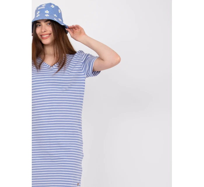 Šaty D16054M30315A bílé a modré Šaty D16054M30315A bílé a modré