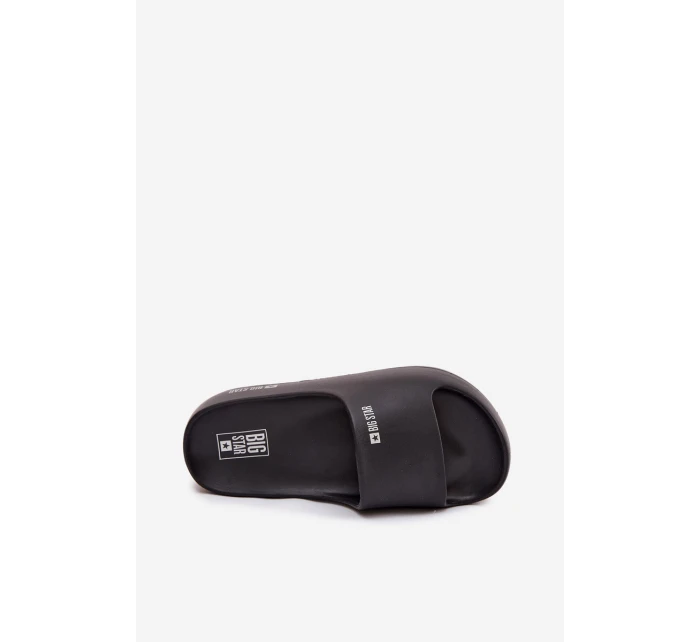 Dámské pantofle na masivní platformě Big Star – černé