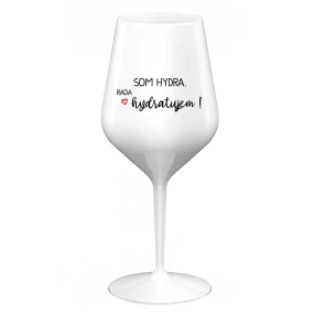 SOM HYDRA. RADA HYDRATUJEM! - biely nerozbitný pohár na víno 470 ml SOM HYDRA. RADA HYDRATUJEM! - biely nerozbitný pohár na víno 470 ml