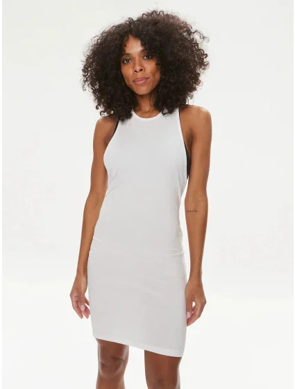 Dámské plážové šaty KW0KW02480 YCD bílé - Calvin Klein