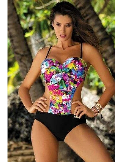 Dámské jednodílné plavky / Blanca (4) modré s květy model 22557663 - Marko Dámské jednodílné plavky / Blanca (4) modré s květy model 22557663 - Marko