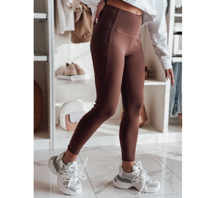 Dámské legíny s vysokým pasem světle hnědé Dstreet model 21982930 - FashionStreet
