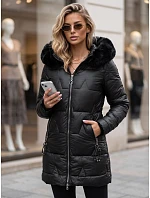 Dámská zimní prošívaná bunda s kapucí, černá, FashionStreet TY5738 Dámská zimní prošívaná bunda s kapucí, černá, FashionStreet TY5738