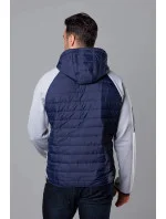 Tmavě pánská sportovní bunda z různých spojených materiálů model 18347870 - J.STYLE Tmavě pánská sportovní bunda z různých spojených materiálů model 18347870 - J.STYLE