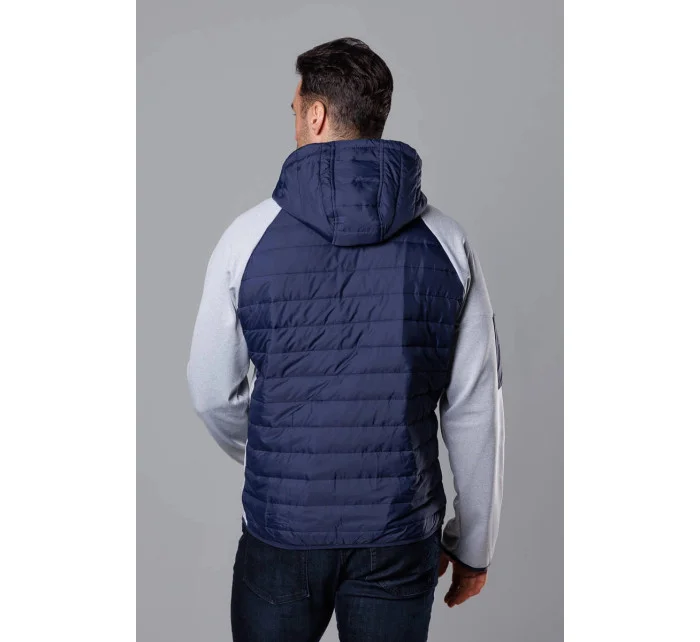 Tmavě pánská sportovní bunda z různých spojených materiálů model 18347870 - J.STYLE Tmavě pánská sportovní bunda z různých spojených materiálů model 18347870 - J.STYLE