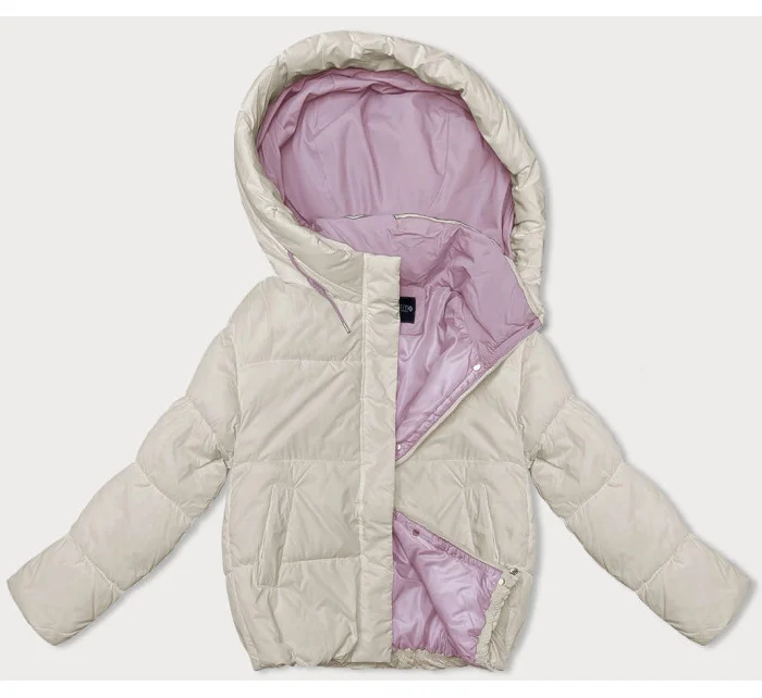 Světle béžová dámská sportovní bunda model 21246363 - Miss TiTi Světle béžová dámská sportovní bunda model 21246363 - Miss TiTi