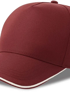 Atlantis Headwear Recy Five Piping 5 panelová sandwich kšiltovka 33.0282 burgundy/white