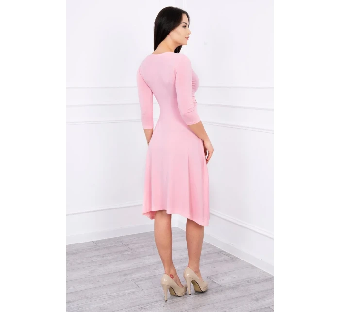 Šaty s průstřihem pod prsy pudrově růžové Šaty s průstřihem pod prsy pudrově růžové