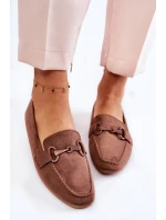 Semišové mokasíny se zdobením hnědé model 21596294 - Boto