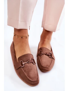 Semišové mokasíny se zdobením hnědé model 21596294 - Boto